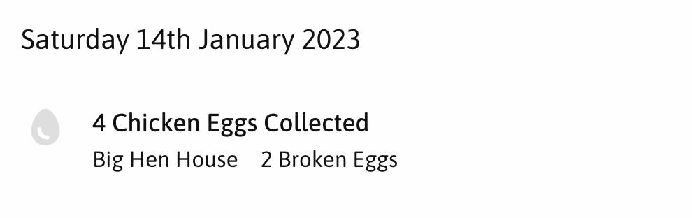 Eggs List UI