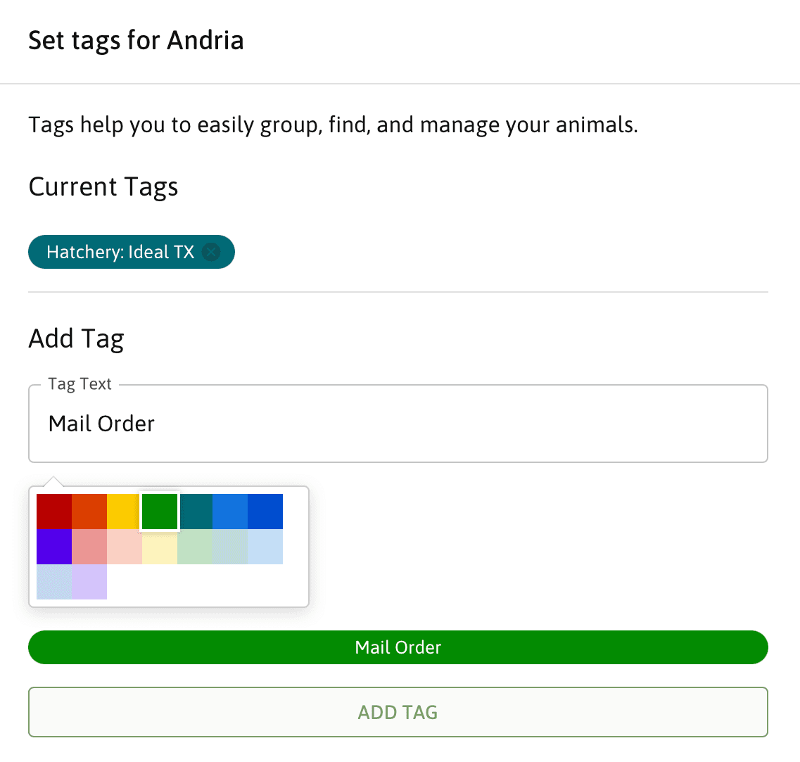 adding tags to animals