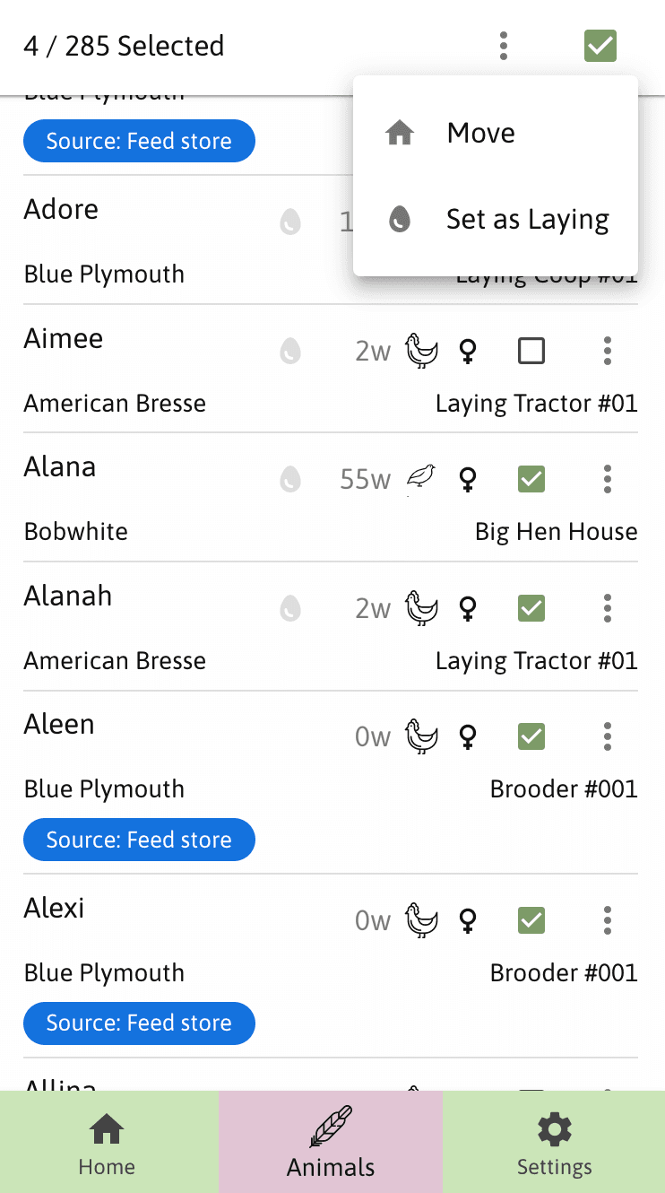 Manage multiple animals