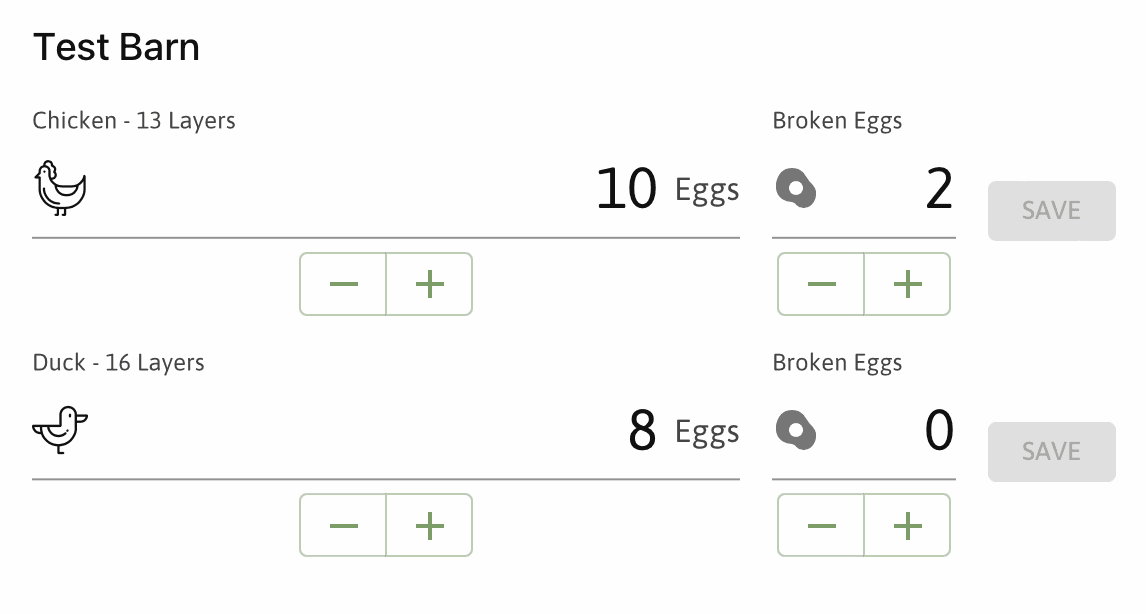 Record eggs collected and broken