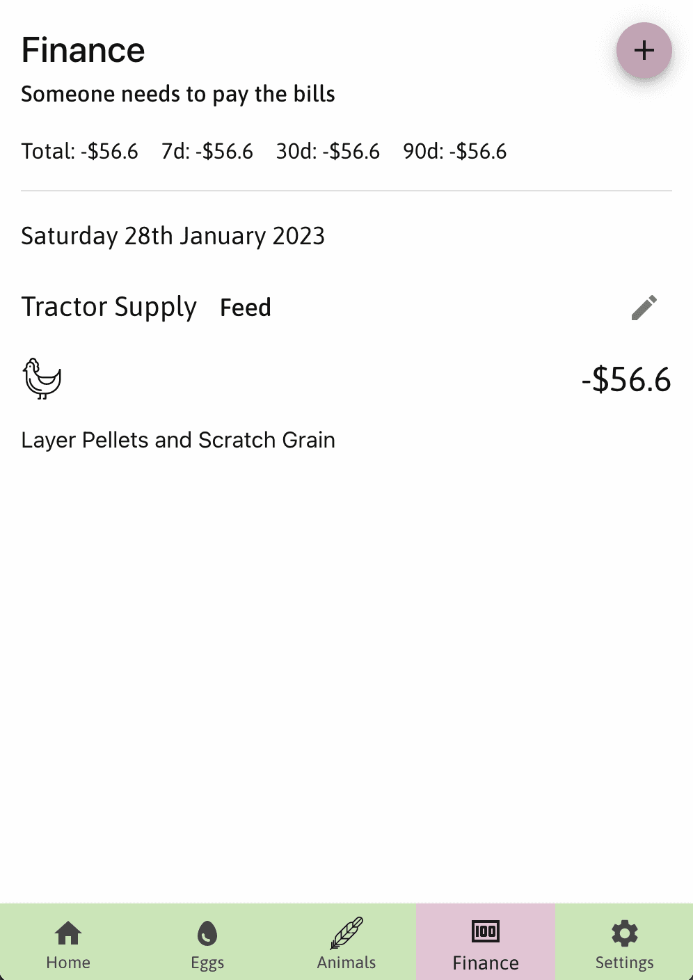 Flock Happy Expenses Page